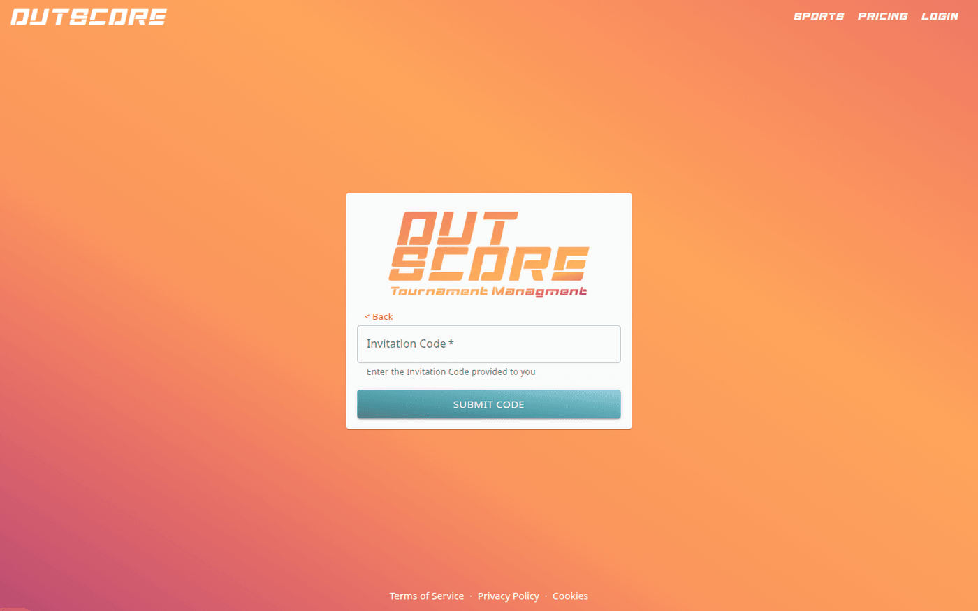 Invitation code entry