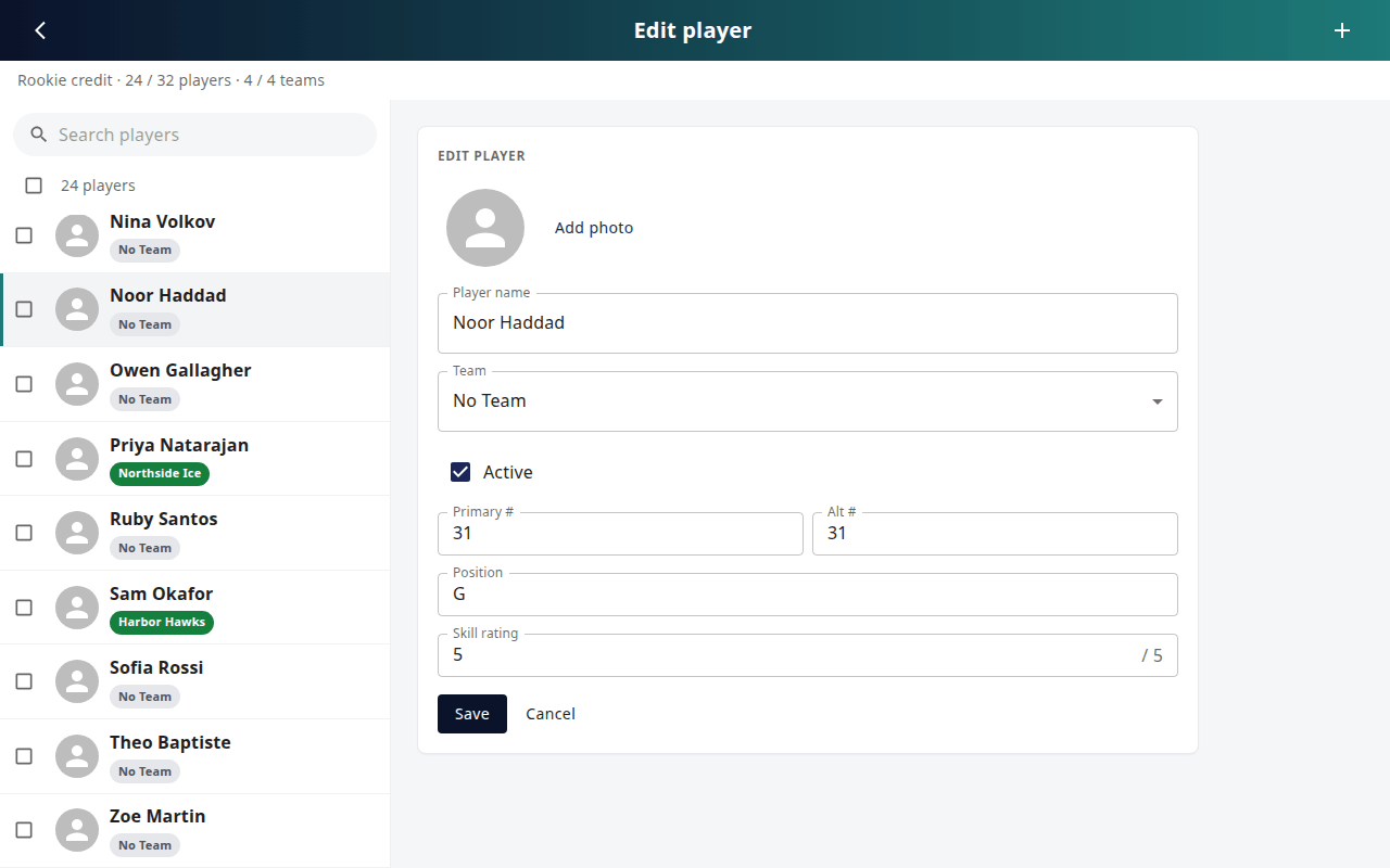 Edit player