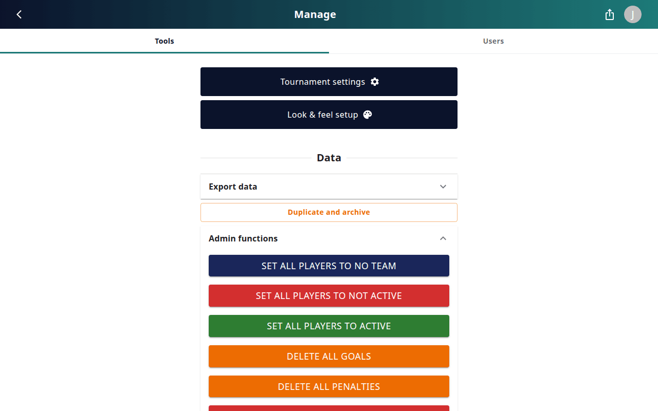 Admin functions
