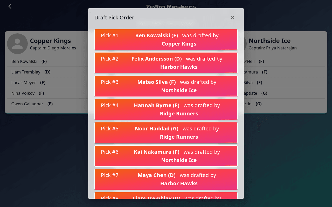 Public draft pick order