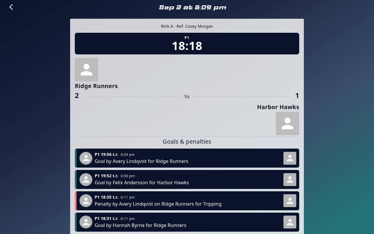 Public game page