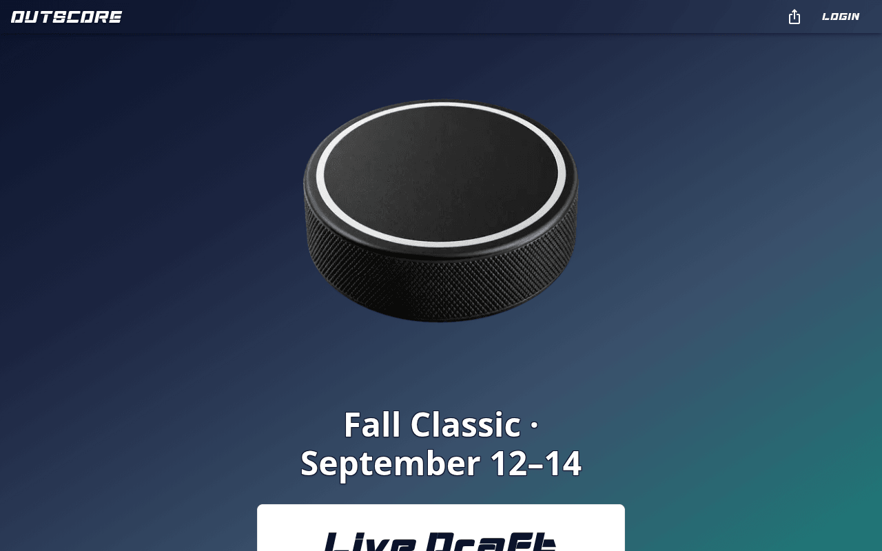 Public tournament home page